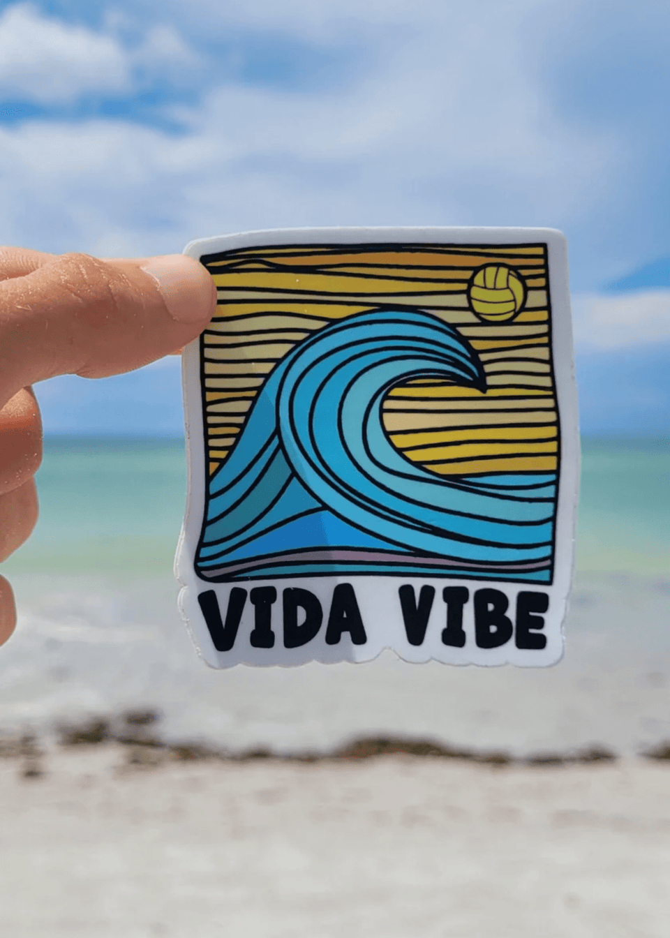 VidaVibe Wave Volleyball Sun Sticker